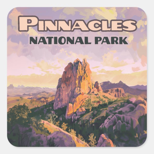 Pinnacles National Park Buttes California  Square Sticker (Front)