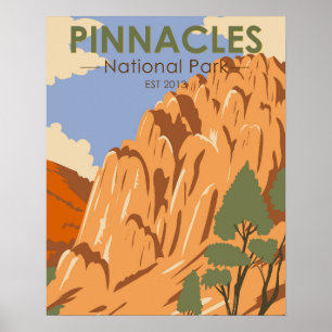 Pinnacles National Park Californi Vintage Poster