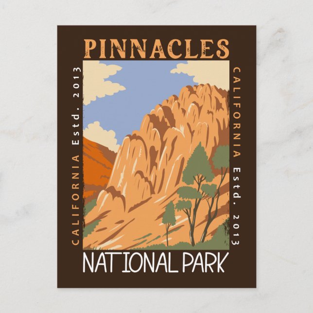 Pinnacles National Park California Distressed Postcard (Front)