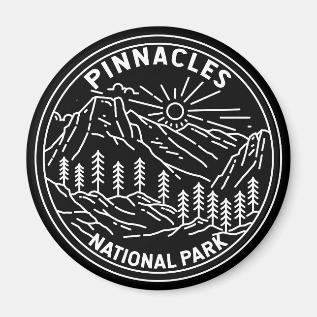 Pinnacles National Park California Monoline Magnet (Front)
