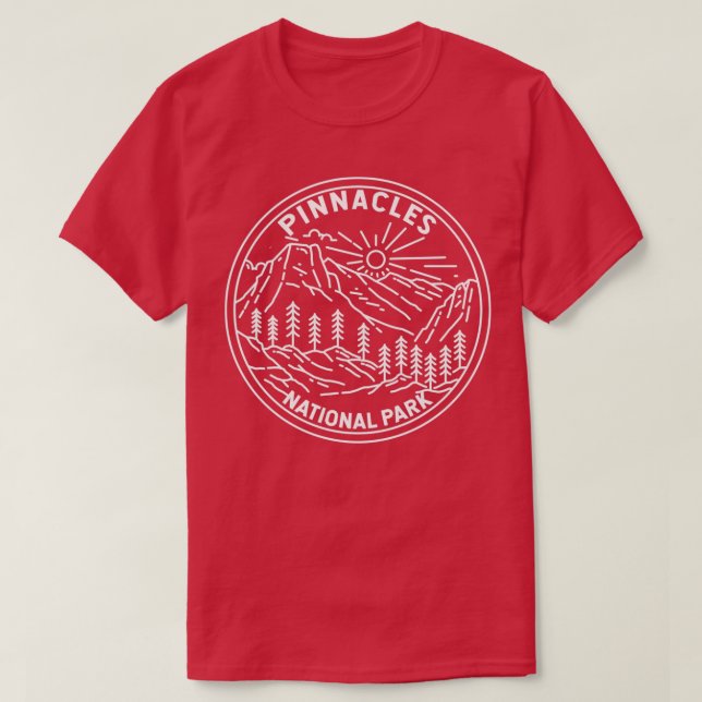 Pinnacles National Park California Monoline T-Shirt (Design Front)