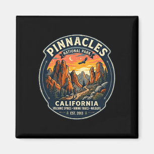 Pinnacles national park california retro hiking magnet