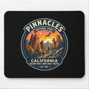 Pinnacles national park california retro hiking mouse mat