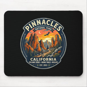 Pinnacles national park california retro hiking mouse mat