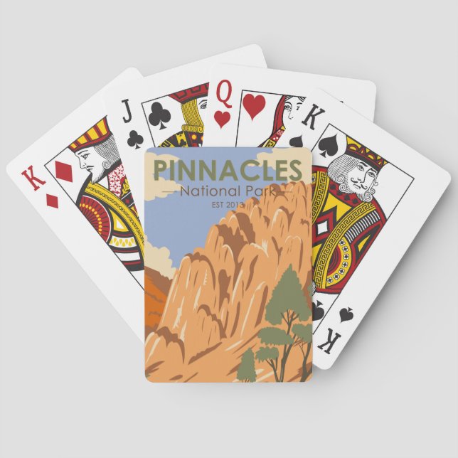 Pinnacles National Park California Vintage  Playing Cards (Back)