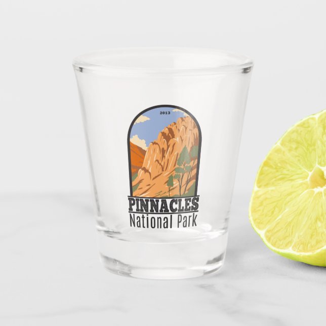 Pinnacles National Park California Vintage Shot Glass (Front)