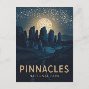 Pinnacles National Park - Full Moon - Holiday Postcard