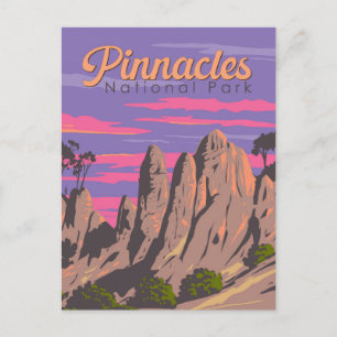 Pinnacles National Park Illustration Travel Art Postcard