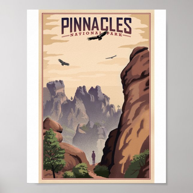 Pinnacles National Park Litho Artwork Poster (Front)