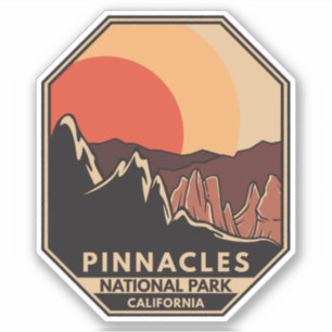 Pinnacles National Park Minimal Retro Emblem 