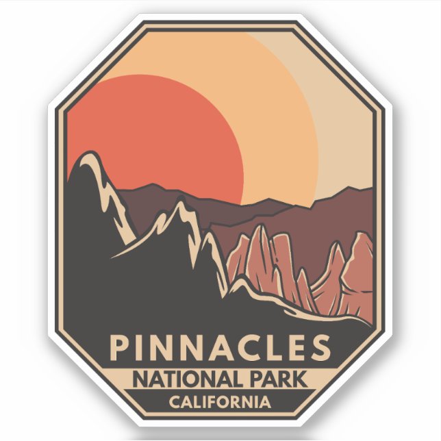 Pinnacles National Park Minimal Retro Emblem  (Front)