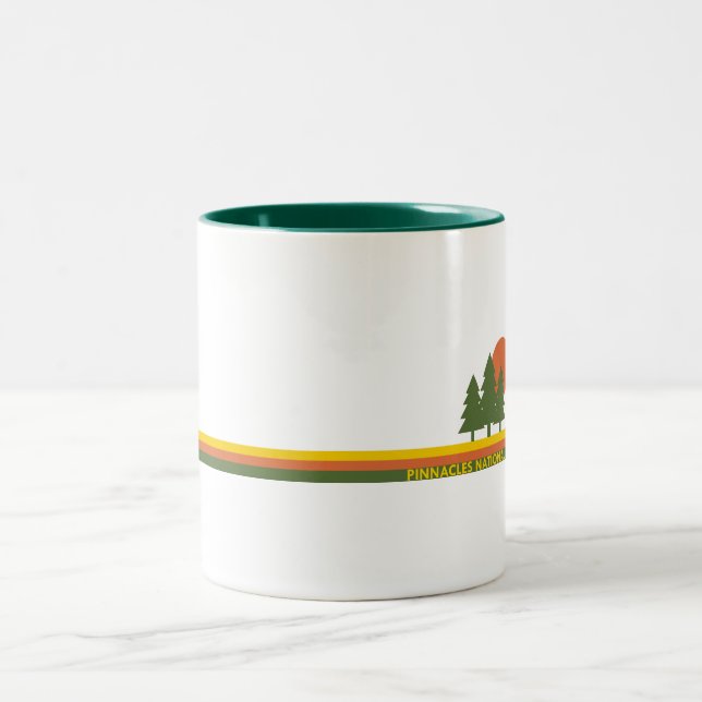Pinnacles National Park Pine Trees Sun Two-Tone Coffee Mug (Center)