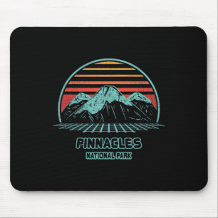 Pinnacles National Park Retro Hiking Vintage 80s S Mouse Mat