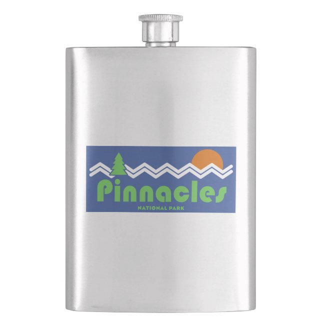 Pinnacles National Park Retro Hip Flask (Front)