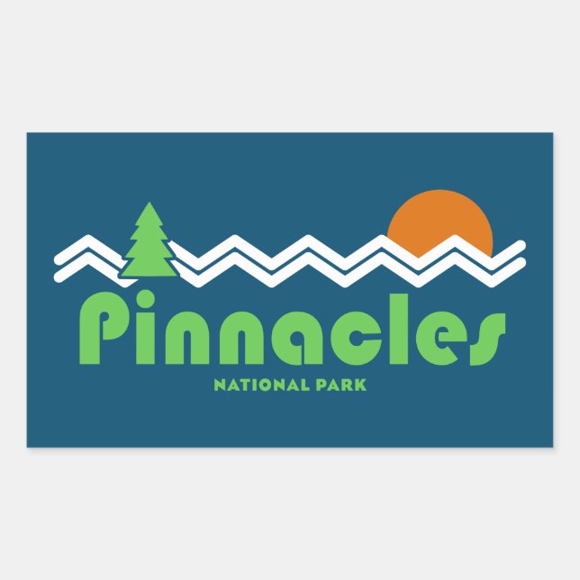 Pinnacles National Park Retro Rectangular Sticker (Front)
