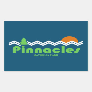 Pinnacles National Park Retro Rectangular Sticker