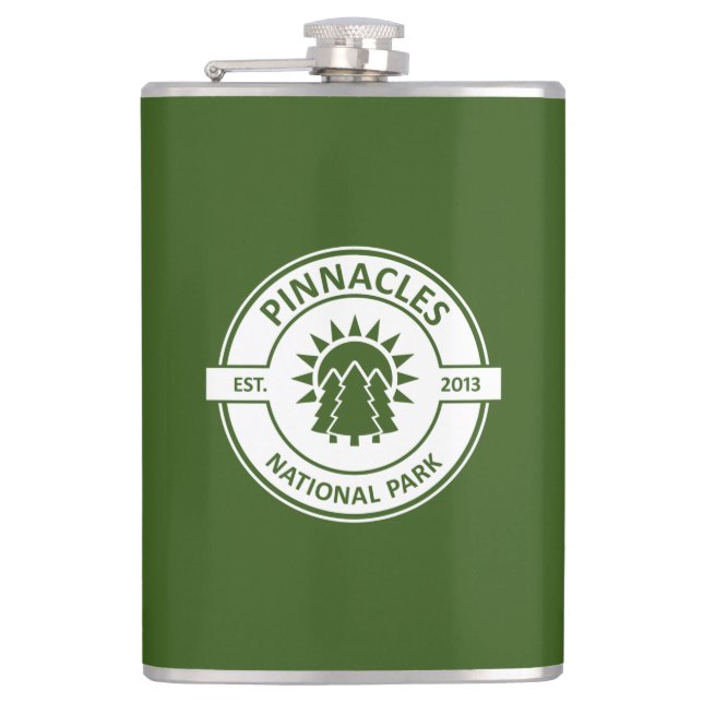 Pinnacles National Park Sun Trees Hip Flask (Front)