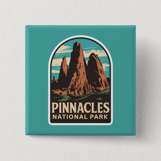 Pinnacles National Park Travel Emblem 15 Cm Square Badge (Front)