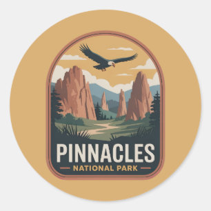 Pinnacles National Park Vintage Badge Classic Round Sticker
