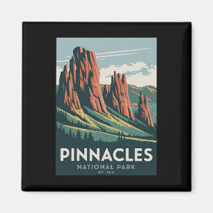 Pinnacles National Park Vintage Camping Hiking Men Magnet