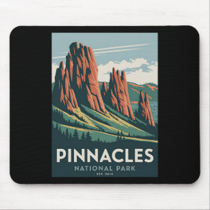 Pinnacles National Park Vintage Camping Hiking Men Mouse Mat