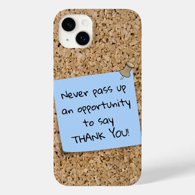 Pinned Blue Note Template Message Cork Board Case-Mate iPhone Case (Back)