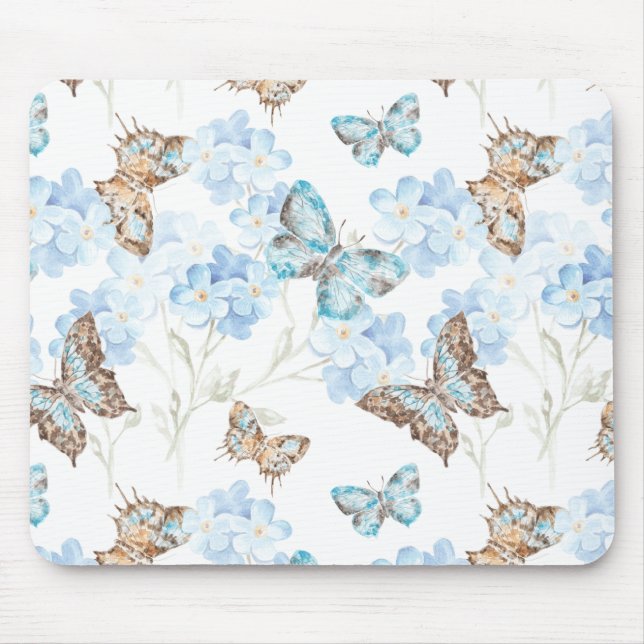 Pinned Butterfly Art Mouse Mat (Front)