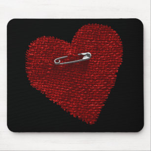 Pinned On Heart Mouse Mat
