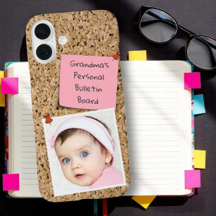 Pinned Pink Note Template Custom Photo iPhone 16 Plus Case