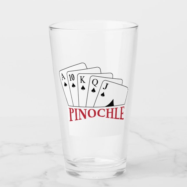 Pinochle Cards Glass (Front)