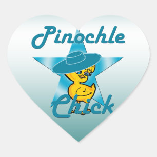 Pinochle Chick #7 Heart Sticker