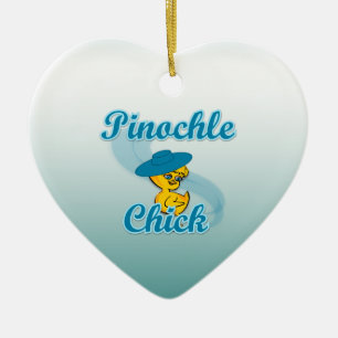 Pinochle Chick Ceramic Tree Decoration