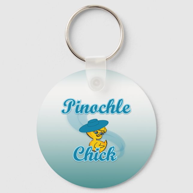 Pinochle Chick Key Ring (Front)