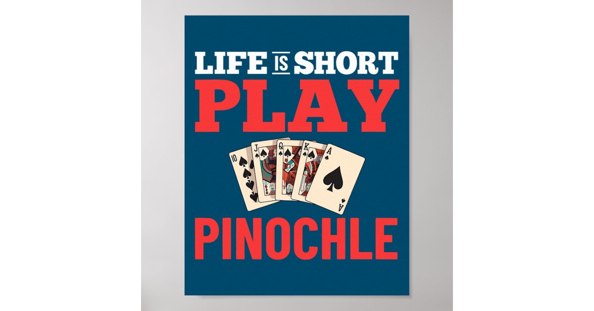 Pinochle Game Rules Cards Double Deck Points Poster Zazzle