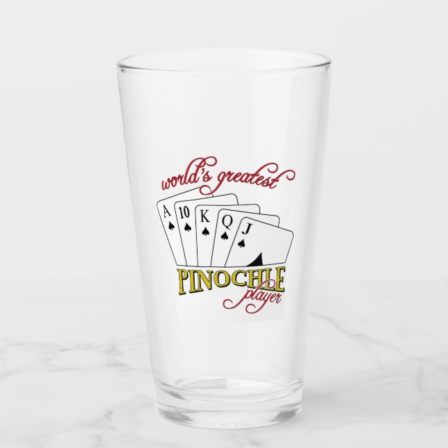 Pinochle Player Glass (Front)