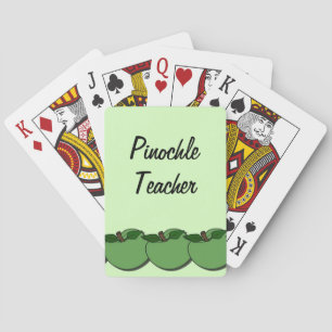 Pinochle Teacher Green Apples Bicycle Card Deck