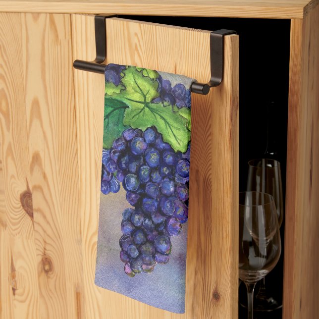 Pinot Grapes Kitchen Towels Red Wine Art Decor (Thirds Fold)