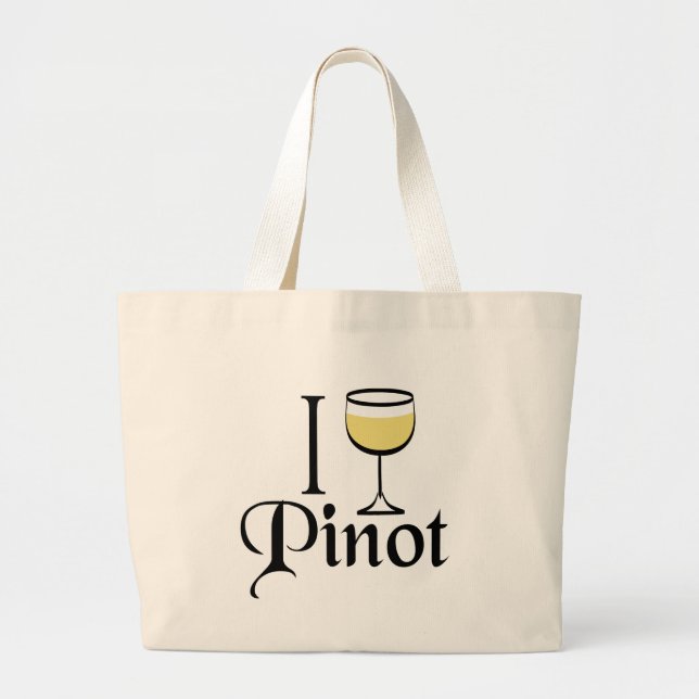 Pinot Grigio Wine Lover Large Tote Bag (Front)