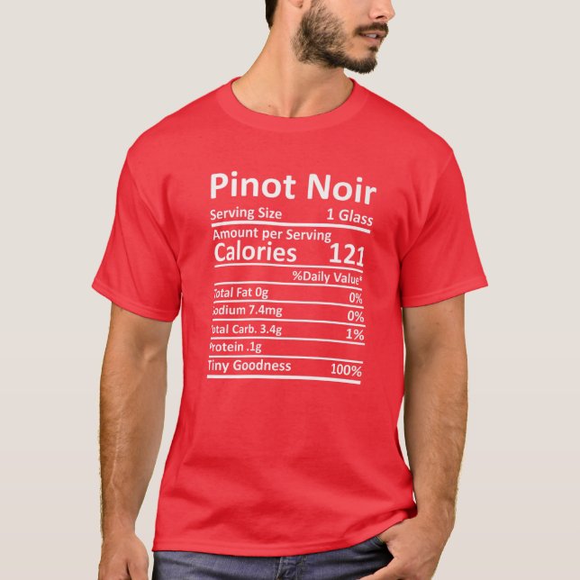 Pinot Noir Nutrition Thanksgiving Costume Food Fac T-Shirt (Front)