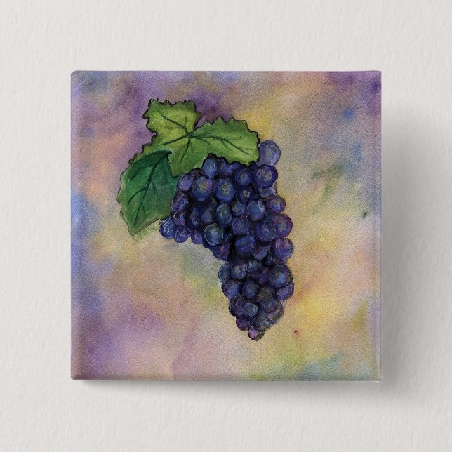 Pinot Noir Wine Grapes Button (Front)