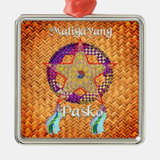 Pinoy Christmas Parol  Banig Lantern Metal Tree Decoration