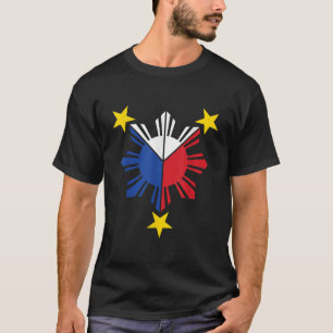 Pinoy Filipino Flag Stars and Sun T shirt Mens Wom