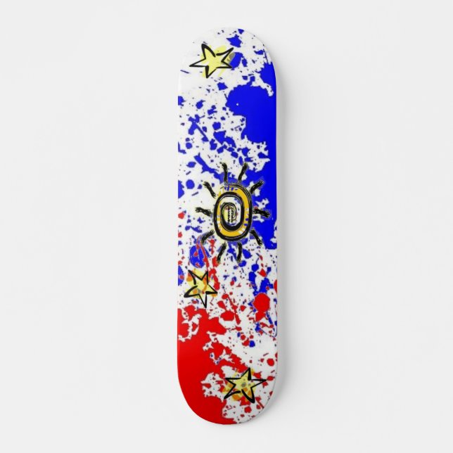 Pinoy Philippine flag Design Skateboard deck (Front)