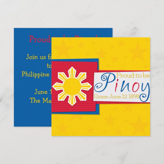 Pinoy Philippine Independence Day Invitation (Front/Back)