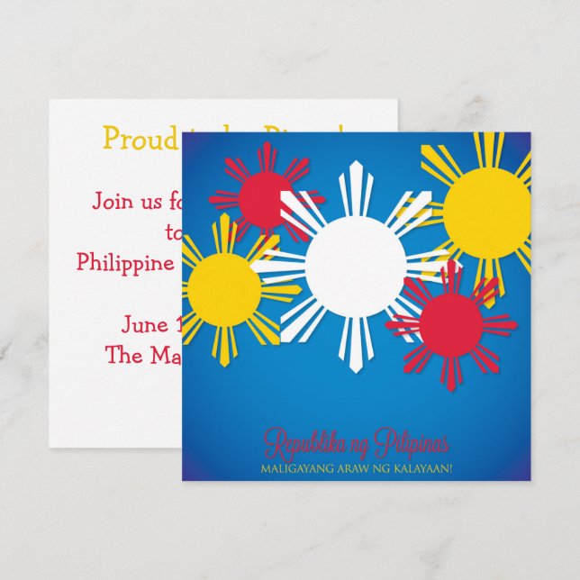 Pinoy Philippine Independence Day Invitation (Front/Back)
