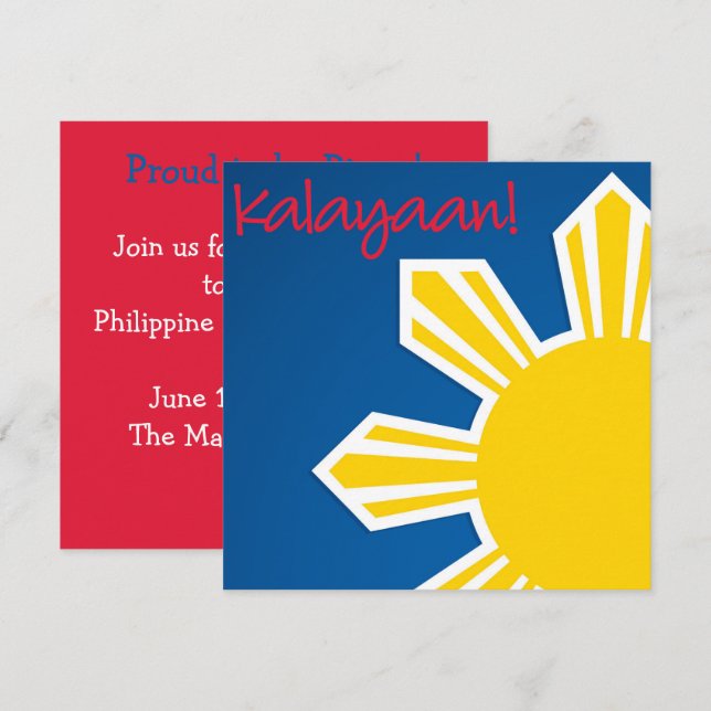 Pinoy Philippine Independence Day Invitation (Front/Back)