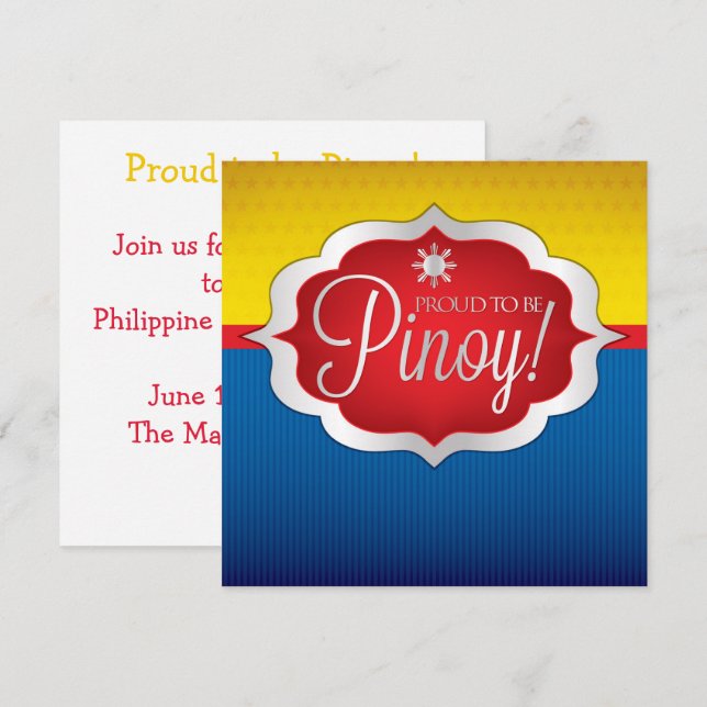 Pinoy Philippine Independence Day Invitation (Front/Back)