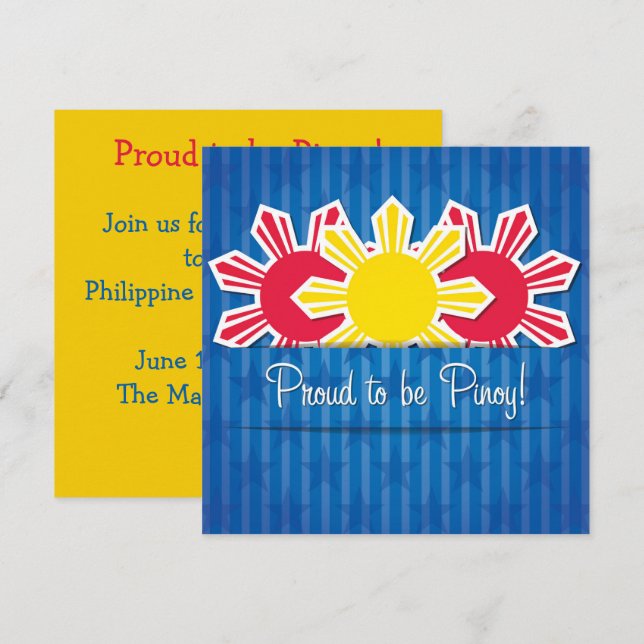 Pinoy Philippine Independence Invitation (Front/Back)