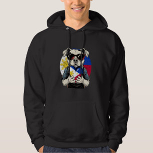 Pinoy Roots Dog Heart Philippines Flag Filipino Pr Hoodie