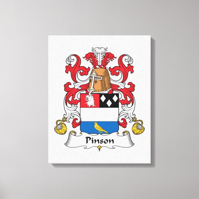 Pinson Family Crest Canvas Print (Front)